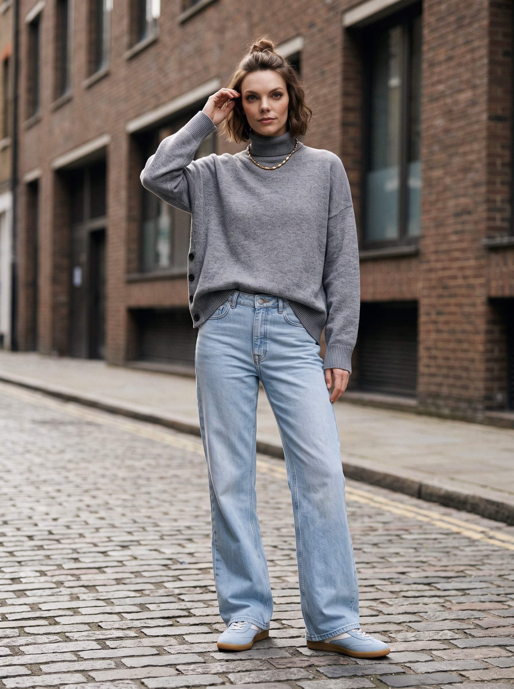 London On-Location Commercial Shoot — Natural daylight atmosphere matching high-end architectural street backgrounds in central London.