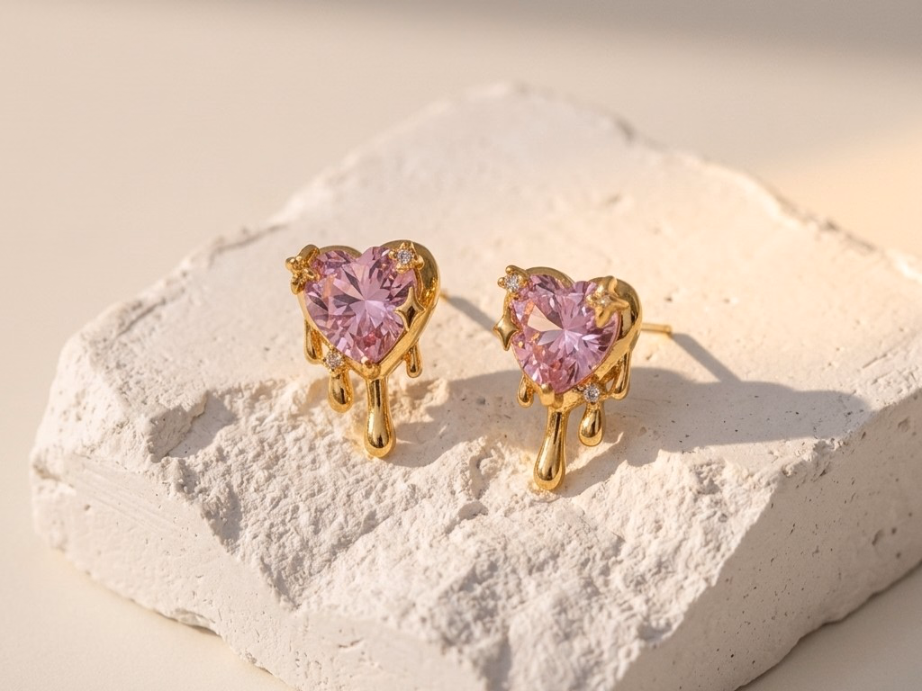 Macro Gemstone & Specular Detail — Close-up rendering of pavé gemstone facets, light refraction caustics, and fine precious metal finishing.